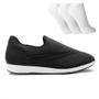 Imagem de Tênis Usaflex Slip On Elastano Casual Feminino + 3 Pares de Meias