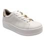 Imagem de Tênis Via Marte Feminino Napa Branco Dourado Sola Alta FlatForm 23002 Original