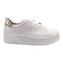 Imagem de Tênis Via Marte Feminino Napa Branco Dourado Sola Alta FlatForm 23002 Original
