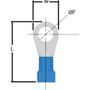 Imagem de Termina Olhal Simples Isolado Furo M3 16-14AWG Azul Crimper 100Pçs   AN2432-C