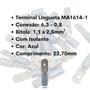 Imagem de Terminal Faston lingueta com isolante. Azul.1,1 á 2,5mm.Comprimento. 23,70mm MA1614-1