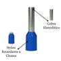 Imagem de Terminal Ilhós Azul 2,5mm Tubular Pré Isolado Kit Com 100 Un Conector Elétrico Simples Resistente Tubolar Ilhos