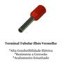 Imagem de Terminal ilhos tubular isolado 1,0mm² vermelho 10 unidades