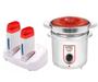 Imagem de Termocera Panela Depilação 400g c/ Refil + Base Dupla c/ 2 Rollon Branco com Vermelho Mega Bell