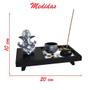 Imagem de Terrário Bandeja Areia Altar Ganesha Jardim Zen Decorativo Porta Vela Incensário Madeira 10cm