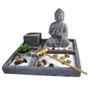 Imagem de Terrário Bandeja Areia Altar Jardim Zen Decorativo Porta Vela Meditação Pedra 14cm