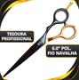 Imagem de Tesoura De Cortar Cabelo Fio Navalha 6 Polegadas UMI DP-60N Aço Inox Profissional