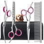 Imagem de Tesoura de Tosa para Cães com Revestimento de Titânio - Pontas Redondas e Kit de Corte Preciso