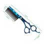 Imagem de Tesoura Fio Navalha Com Pente Removível Para Barba E Cabelo
