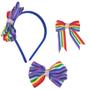 Imagem de Tiara Arco Laço Lgbt enfeite para cabelos Kit 3 Unidades Colorido Arco Iris Orgulho Lgbtqia+