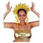 Imagem de Tiara Carnaval Sol Arco com Brilho Glitter Bloquinho Kit Folia Micareta Bloco de Rua Fantasia Desfile Escolas de Samba