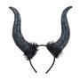 Imagem de Tiara Chifre Preto com Pluma - 1 Un