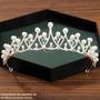 Imagem de Tiara De Casamento Prateada Coroa Cristal Strass Acessório De Cabelo De Noiva Para Mulheres