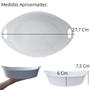 Imagem de Tigela 1,3 Litros Branca Oval com Alca 27,7 Cm Ondulada Melamina Premium Bestfer
