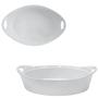 Imagem de Tigela 1,3 Litros Branca Oval com Alca 27,7 Cm Ondulada Melamina Premium Bestfer