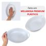 Imagem de Tigela 1,3 Litros Branca Oval com Alca 27,7 Cm Ondulada Melamina Premium Bestfer