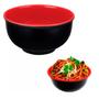 Imagem de Tigela bowl de melamina  preto vermelho pequeno 300ml clink