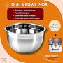 Imagem de Tigela Bowl Multiuso 18cm Diâmetro Em Aço Inox Profissional Bacia Culinaria de Cozinha Saladas Massa