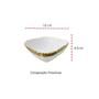 Imagem de Tigela Bowl Quadrada Porcelana Pequena Branco Dourado Gold