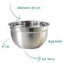 Imagem de Tigela Mixing Bowl em aço inox para salada, cozinha 4.6 L