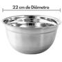 Imagem de Tigelas Bows Aço Inox Mixing 22cm 1,6l Bowl Kehome