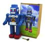 Imagem de Tin Toy Vintage Retro Robot Wind Up Clockwork 13x9x23cm azul