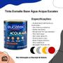 Imagem de Tinta Esmalte Madeira Metal PVC Alumínio Base Água Brilhante Acqua 900ml Eucatex - Platina 