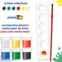 Imagem de Tinta Guache TONS CLÁSSICOS Kit Com 6 Potes 15ml   Pincel  Misturador Tris  