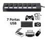 Imagem de Tira De Extensão De Hub Usb 3.0 7 Portas Com Interruptor Seletor Pc Externo Hd Pendrive