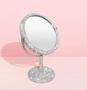Imagem de TISHAA Bling Maquiagem Espelho de Vaidade - Suporte de Luxo 2X Ampliação Vidro Dupla Face Cosméticos Cristal Rhinestone Diamante Glitter Mesa Portátil Banheiro Quarto Mesa