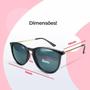 Imagem de Título 10: oculos feminino redondo qualidade premium proteção uv + case preto presente verão Casual