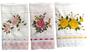 Imagem de Toalha Bordada de Mão, lavabo, 3 peças com bordado de Rosas Lindas e Tira Bordada. Cor: Branco.
