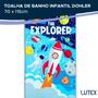 Imagem de Toalha de Banho Infantil Dohler 100% Algodão - Estampada Felpuda Colorida Praia Macia 70 x 115cm
