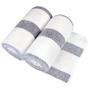 Imagem de Toalha de banho JML Microfiber Waffle Stripe Grey 30x60cm, pacote com 2