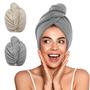 Imagem de Toalha de Cabelo YFONG - Super Absorvente e Secagem Rápida (Pacote com 2)