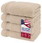 Imagem de Toalha de mão American Veteran Towel 100% algodão, conjunto de 4 bege