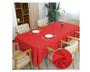 Imagem de Toalha De Mesa 6 Lugares Retangular Linho Rústico Vermelho