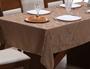 Imagem de Toalha de Mesa em Jacquard Quadrada Luxo 4 Lugares - 1,35m x 1,35m  Dourado