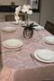 Imagem de Toalha de Mesa Jacquard Retangular Glamour Luxo 2,50x1,35 - 8 Lugares - Rosê