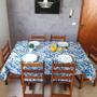 Imagem de Toalha De Mesa Limpa Fácil Tecido Impermeável Concha Azul1,40m X 1,40m