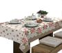 Imagem de Toalha De Mesa Linhão 6 Lugares Retangular Floral Bege