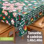 Imagem de Toalha de Mesa Natal Estampada Quadrada 4 Cadeiras