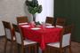 Imagem de Toalha de Mesa Posta 10 Cadeiras Jantar Festas Fim de Ano Natal 3,00m x 1,40m Vermelha