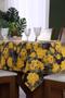 Imagem de Toalha de Mesa Posta 6 Cadeiras Jacquard Estampada 2,50m x 1,40m Flor Amarela