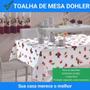 Imagem de Toalha de Mesa Posta Estampada Retangular 160x250cm Dohler Cozinha Sala Jantar Decoração