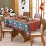 Imagem de Toalha de Mesa Quadrada 1,40m x 1,40m 4 Lugares Avulsa Estampada Natalina - Decoração Natal Fim de Ano Cozinha Sala Jantar Ceia Festas