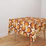 Imagem de Toalha De Mesa Quadrada 4 Lugares Tecido Oxford Círculos Vintage Laranja TL229 - 140x140cm