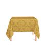 Imagem de Toalha de Mesa Quadrada em Tecido Jacquard 100% Poliéster Medalhão Dourado Ouro Vibrante