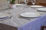 Imagem de Toalha de Mesa Quadrada Jacquard Adamascado 2,20m X 2,20m Sala Jantar Decoração - Cinza