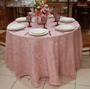 Imagem de Toalha de Mesa Redonda Jacquard Adamascado 1,80mts de Diâmetro Sala Jantar Decoração Buffet Festas - Rosê